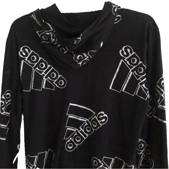 Adidas AA7302 Black Double Exposed Hoodie Tee Womens Size Small - Picture 5 of 12